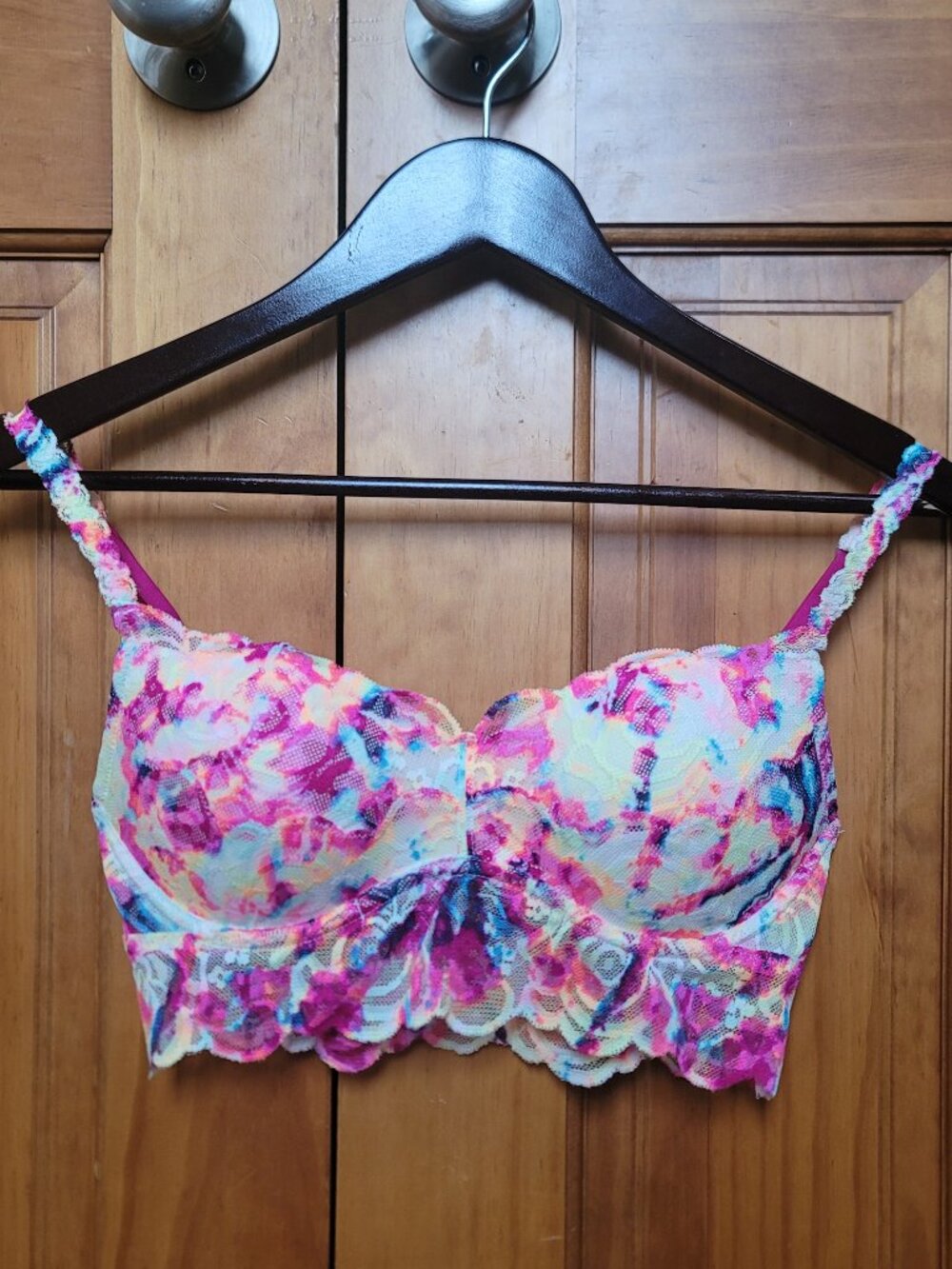 PINK Victoria's Secret Multicolor Padded Lace Bralette Size Small Y2K Indie